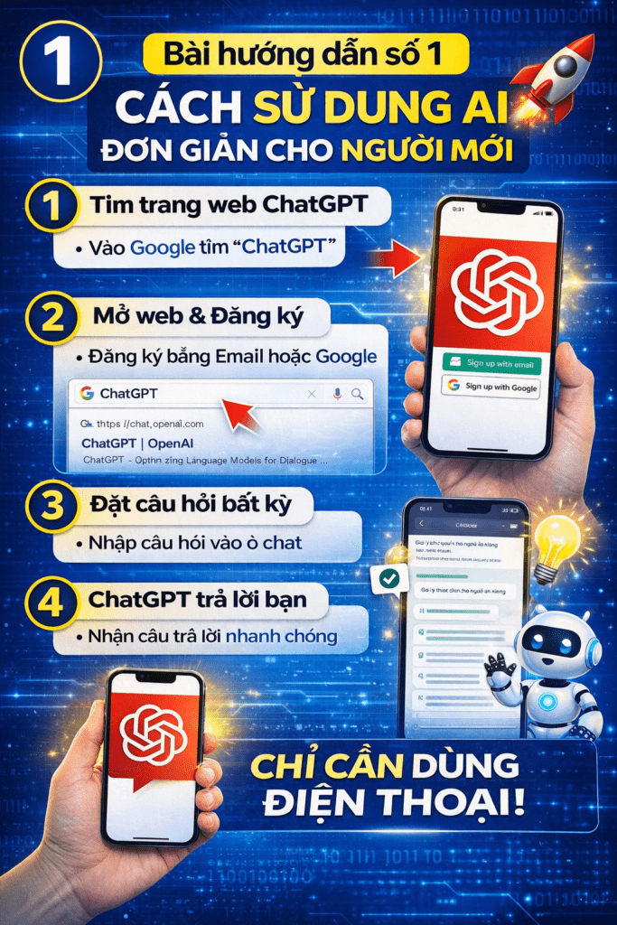 Người mới bắt đầu với AI có thể sử dụng điện thoại để tạo nội dung, kiếm tiền online một cách đơn giản và hiệu quả.