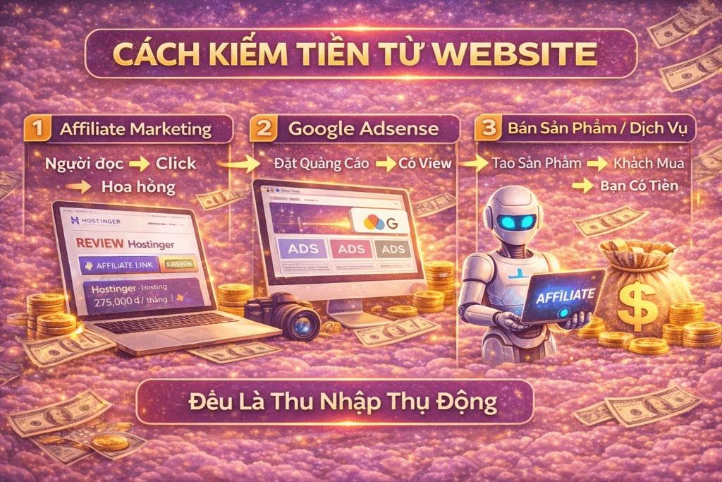 cách làm website kiếm tiền online cho người mới 2026