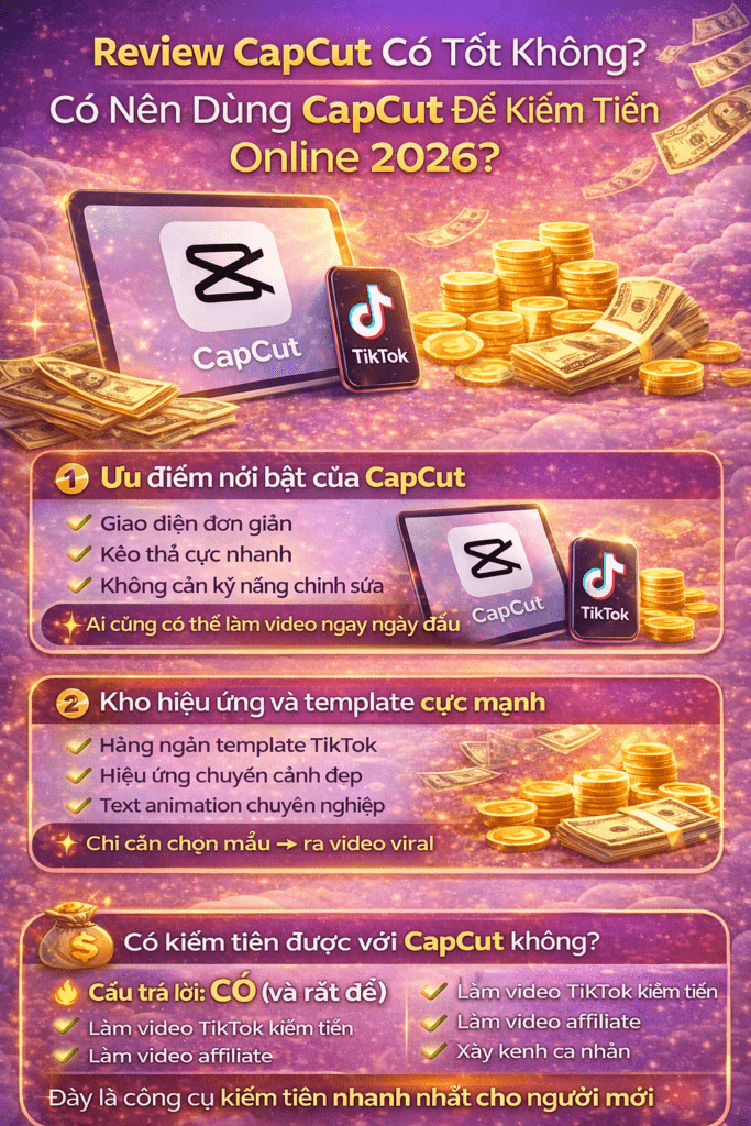 review capcut kiếm tiền dễ dàng