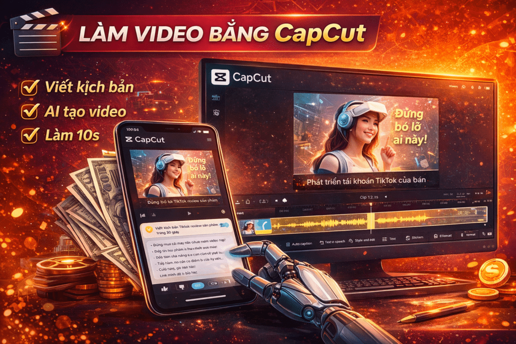 sáng tạo video với capcut