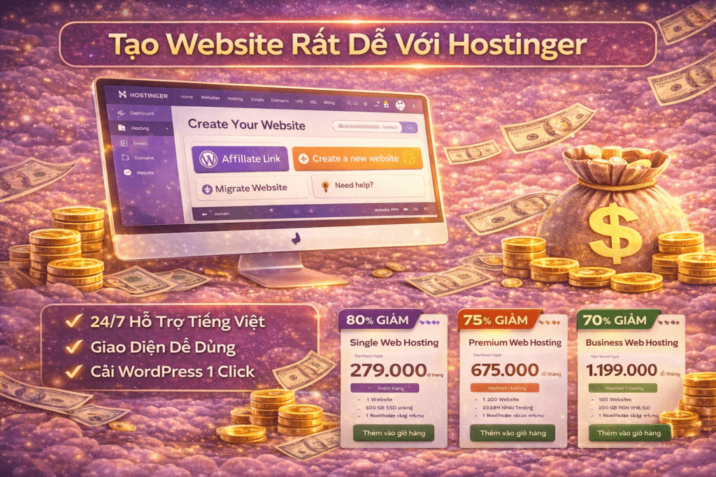 tạo website dễ dàng với hostinger