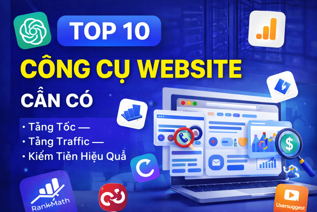 Top 10 công cụ website cần có giúp bạn xây dựng, tối ưu và phát triển website hiệu quả. Tăng tốc độ, cải thiện SEO và nâng cao trải nghiệm người dùng.