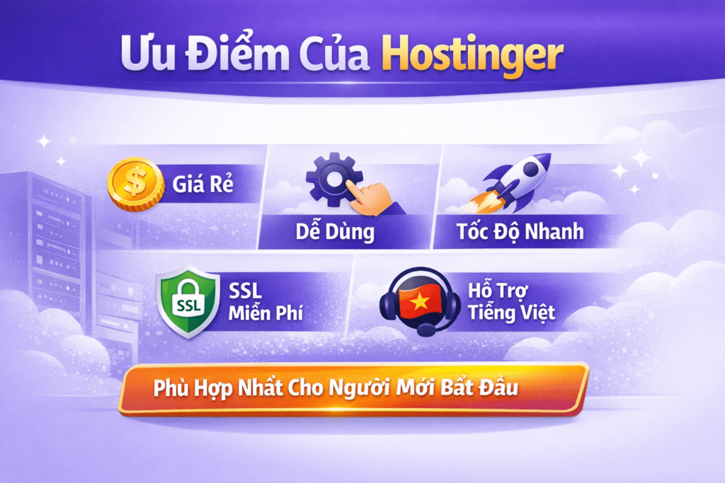 Ưu điểm nổi bật của hostinger