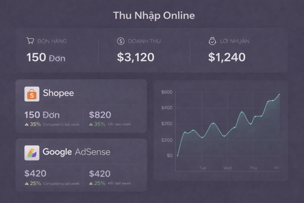 bang dieu khien thu nhap online