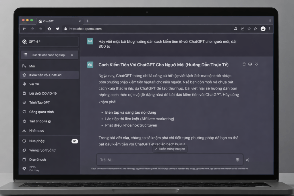 cach kiem tien voi chatgpt