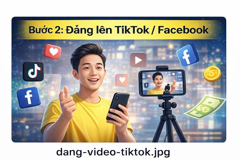 dang video tiktok kiem tien online