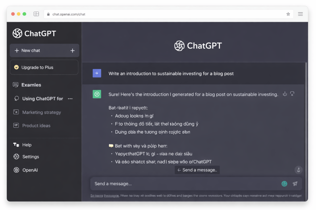 giao diện chatgpt cho người mới