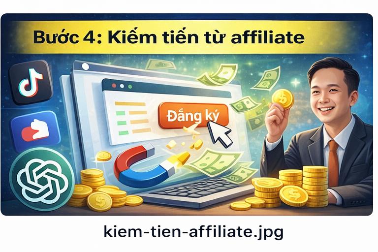 kiem tien affiliate tu traffic website