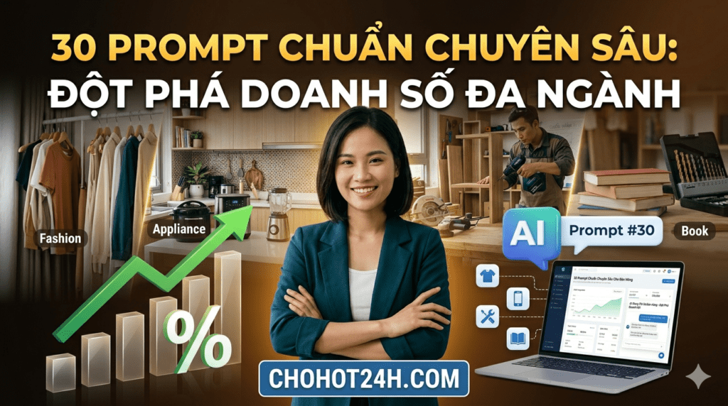 30 prompt chuẩn chuyên sâu cho bán hàng đột phá doanh số đa ngành tại chohot24h
