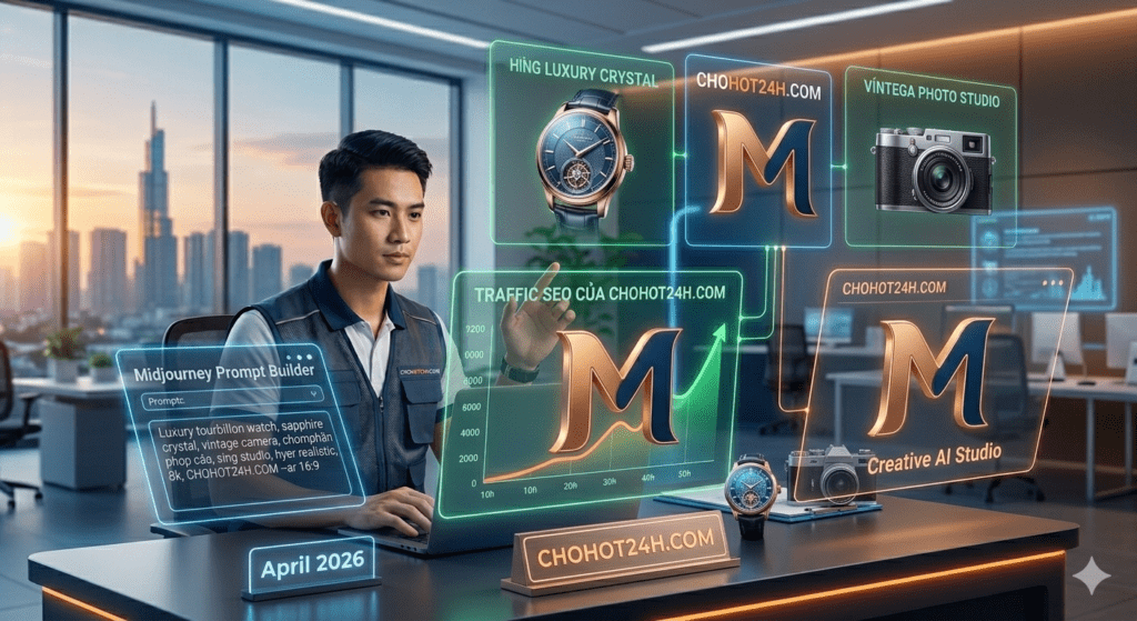 Dung Midjourney tao anh san pham chuyen nghiep thu hut khach hang tai Chohot24h