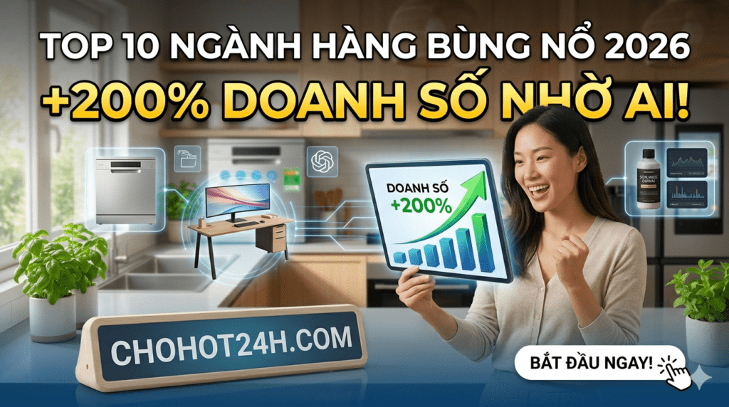 Top 10 ngành hàng bùng nổ doanh số 2026 nhờ ứng dụng Prompt AI - Chohot24h.com